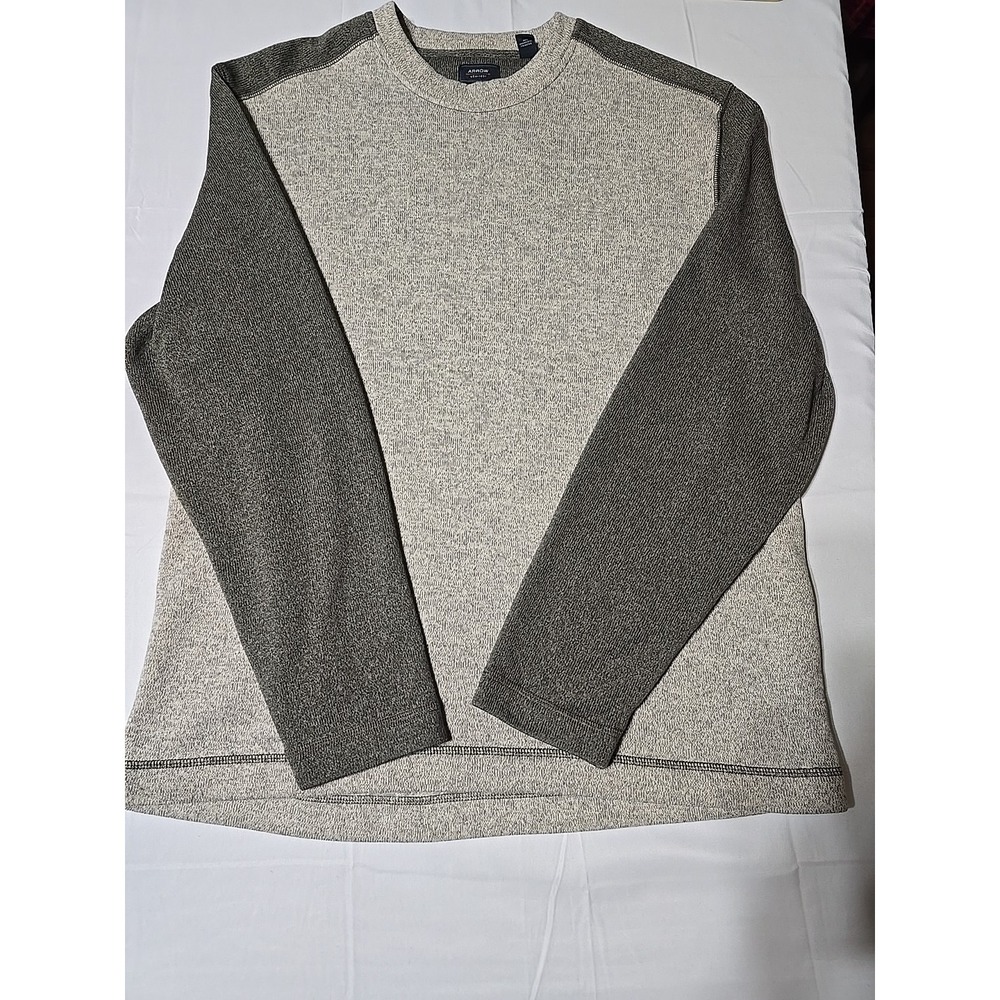 Arrow 1851 Men's XL Preppy Brown‎ Business Beige Polyester Crew Neck Sweater
